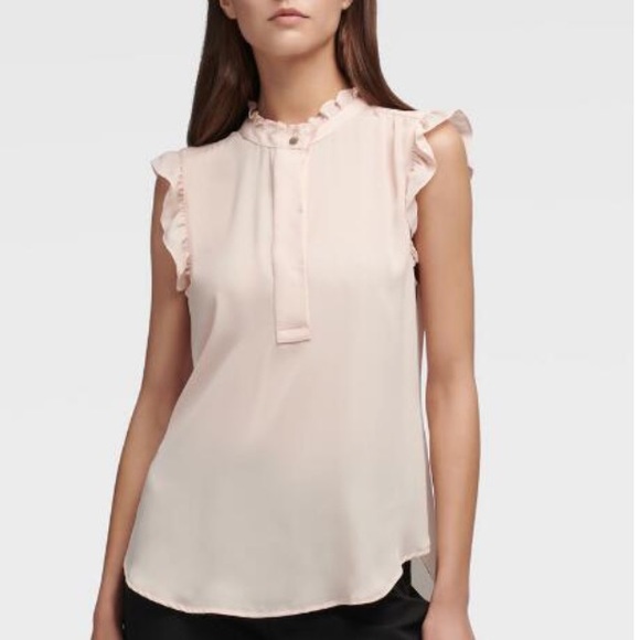 women's sleeveless ruffle blouse